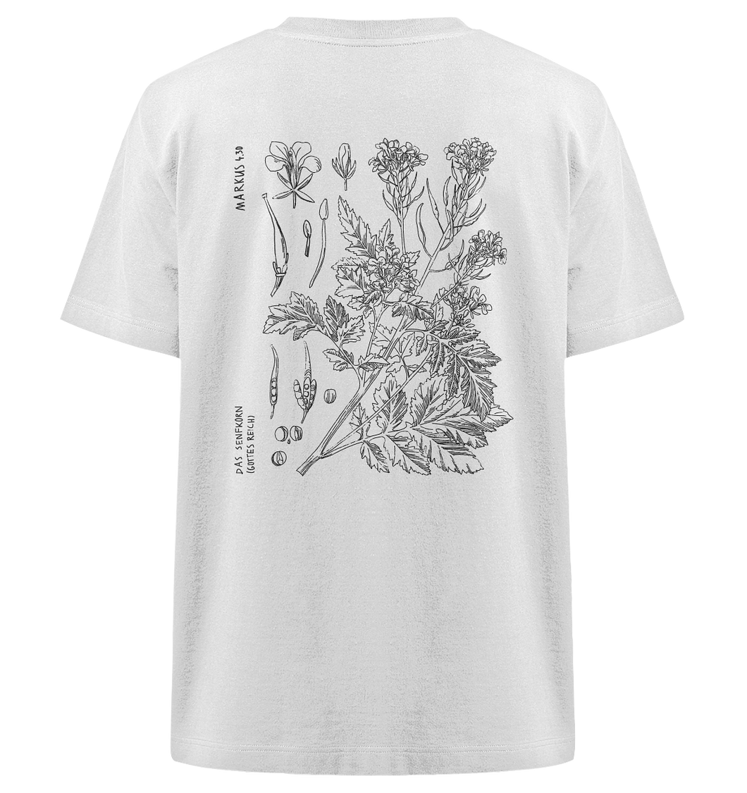 Senfpflanze-shirt-backprint-blackmotive - Heavy Oversized Organic Shirt